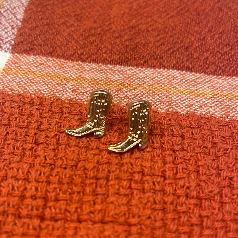 NEVER WORN- Cowboy Boot Gold Earrings